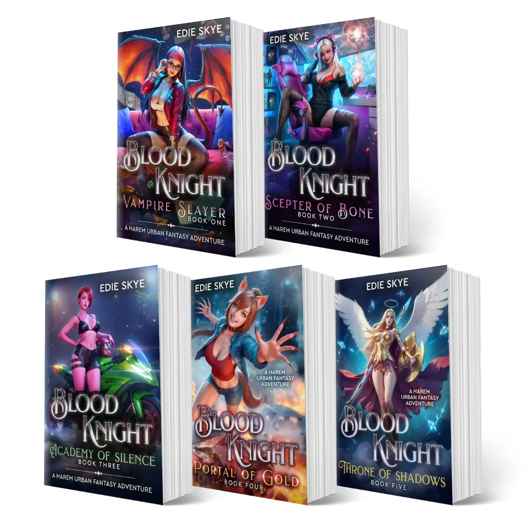 Blood Knight Complete Series Signed Paperback Bundle - Harem Urban Fantasy Adventure Romance for Men