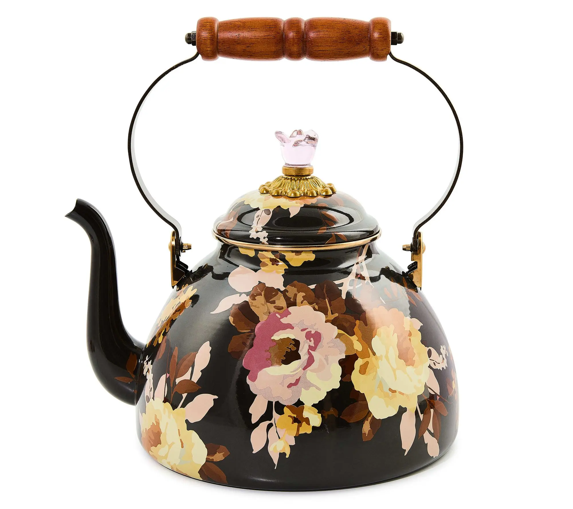 MacKenzie- Childs 3-Quart Wild Rose Enamel Tea Kettle MacKenzie- Childs 3-Quart Wild Rose Enamel Tea Kettle