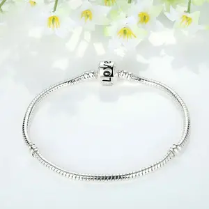 Bracelet Accessories European Basic Chain Love Letter Snake Bone Chain, Bare Chain Single Chain Accessories, Silver Jewelry DIY nail  bangle girl  jewelry