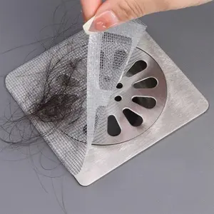 Self-Adhesive Bathtub Drain Filter Mesh to Prevent Hair Clogs, Easy Installation Plastic Drain Screen for Bathtub Sink Toilet