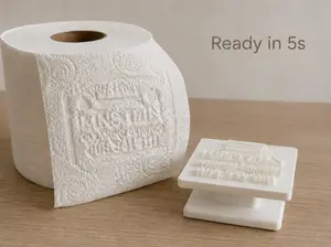 Custom Logo Embosser Stamp, Toilet Paper Press for Cleaning Businesses