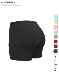 Women's High Waist Butt Lifting Fitness Shorts, Quick-Dry Breathable Fabric, Yoga Running Cycling Hiking, Elastic Waistband, Multiple Colors