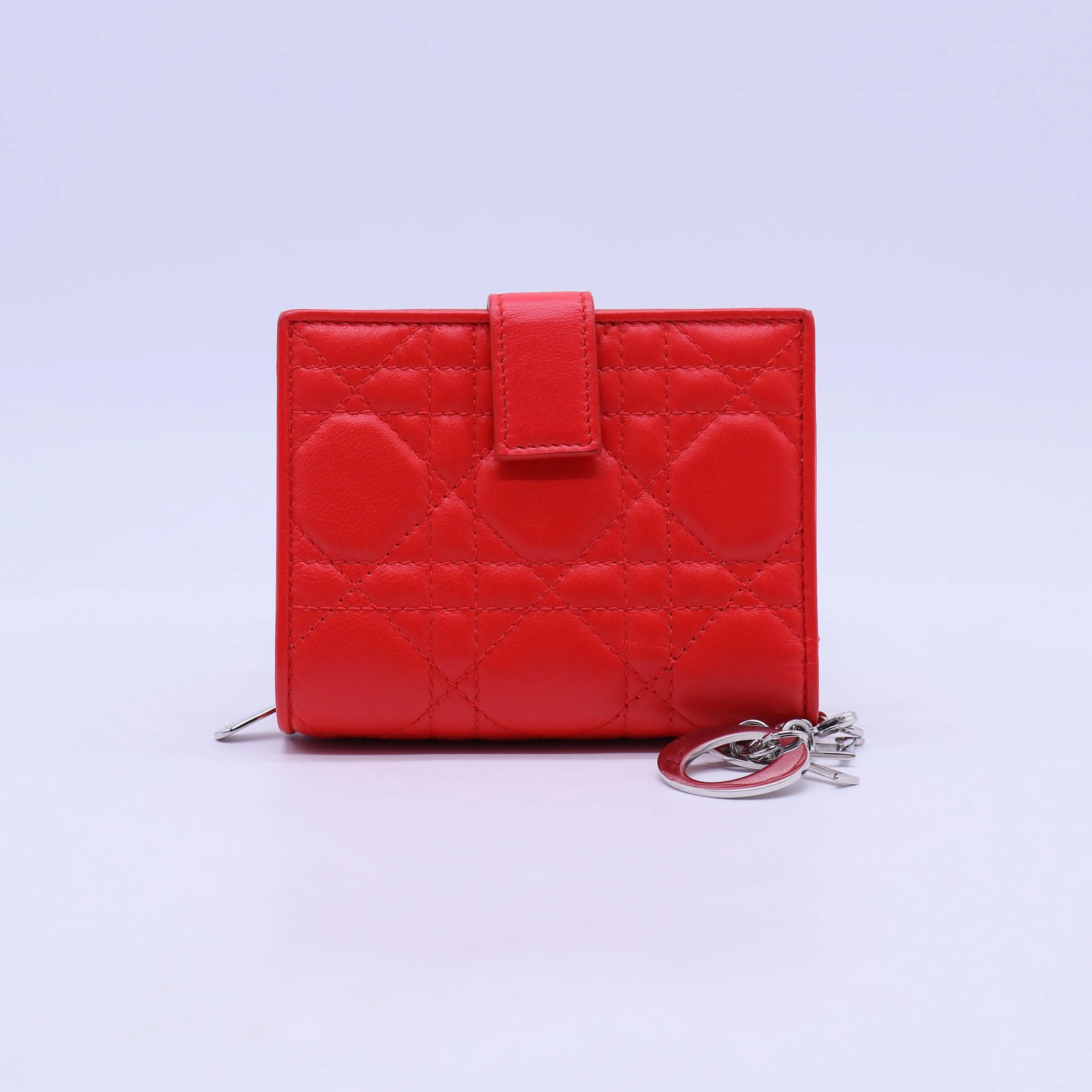 Pre-owned Dior leather Small Leather Goods W21002 Wallet Red
