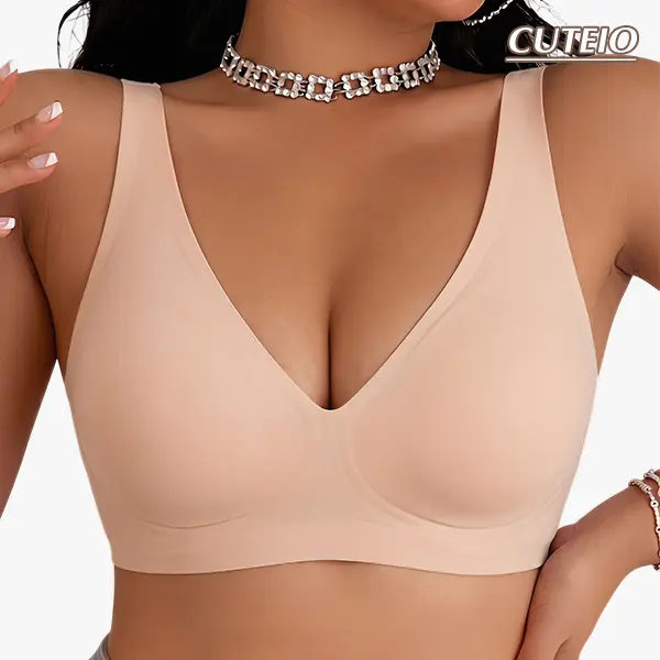 CUTEIO Wireless Bras Full Coverage Seamless Comfort Colors Tshirt Bras for Women No Underwire with Padded  Smooth Womenswear Everyday Minimalist Push Up Style--BA823, Dress, Jacket