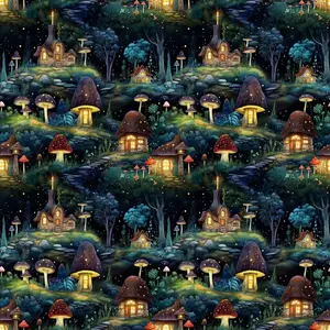Fairy Houses Pattern 3 Quilting Cotton Fabric