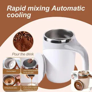 2026 Teacher Appreciation Gifts Graduation Gifts, USB Rechargeable Magnetic Self-Stirring Coffee Mug, 304 Stainless Steel Leak-Proof Auto Mixing Cup, Portable Reusable Drink Cup with Dual-Use Lid, Ideal Gift for Teachers & Coffee Lovers outdoorfun