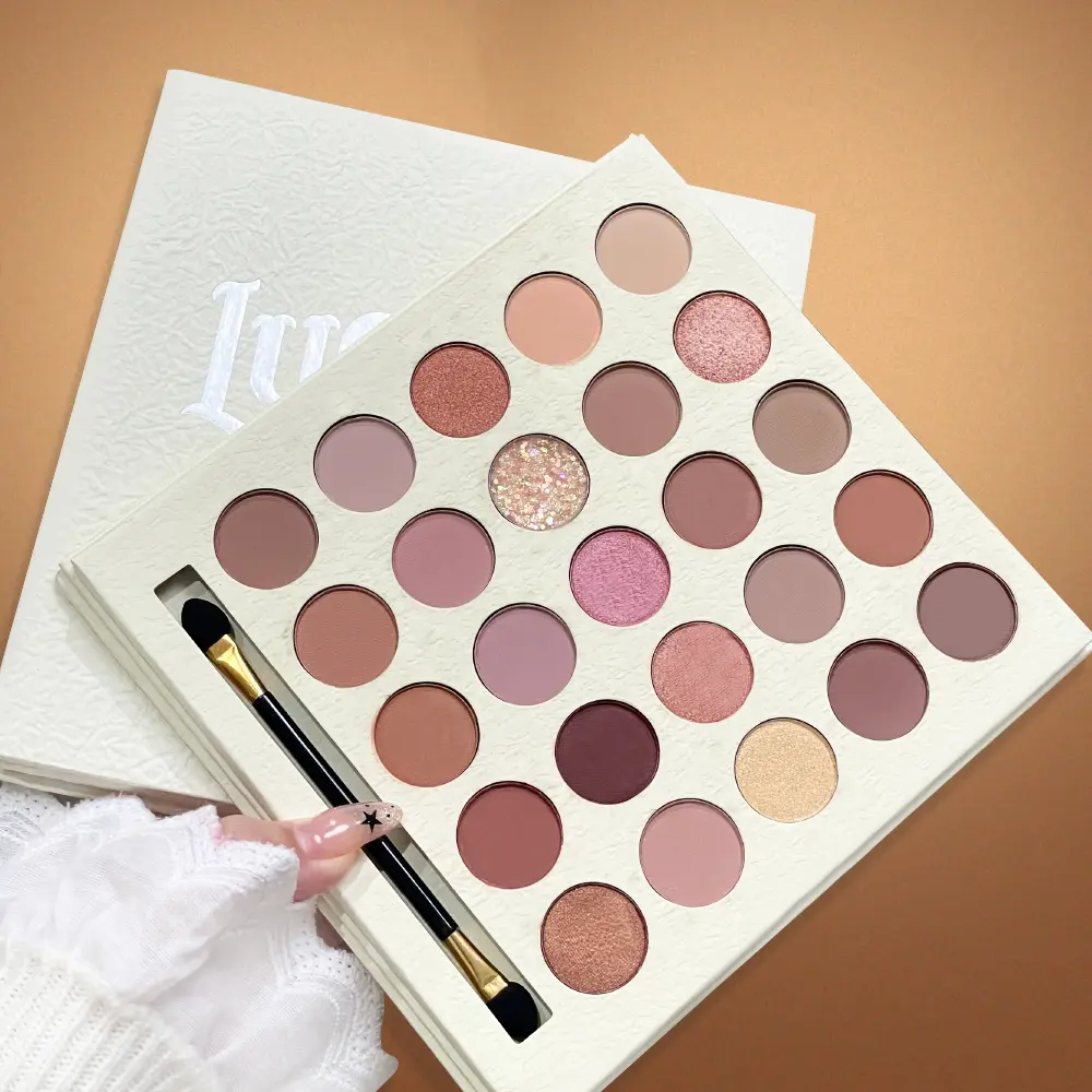 25-Color Eyeshadow Palette: Matte & Shimmer Nude Neutrals - No Fallout, Long-Lasting | Includes Dual-Ended Brush | Perfect for Halloween, Fall Festivities & Everyday Makeup | Beginner-Friendly Affordable Set Cosmetic zarie yes eye shadow ！