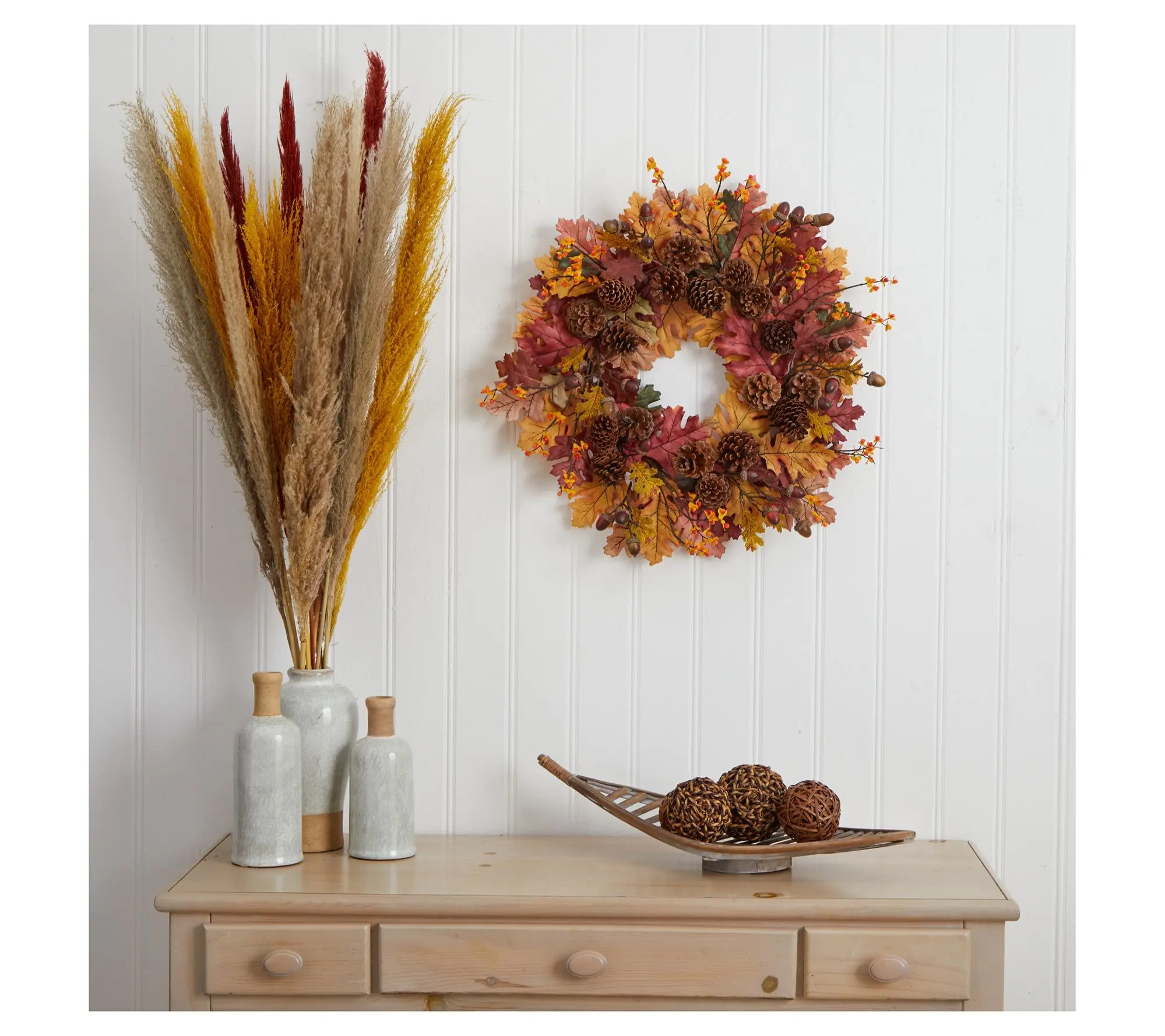 Nearly Natural 24" Oak Leaf, Acorn & Pine Wreath Nearly Natural 24" Oak Leaf, Acorn & Pine Wreath