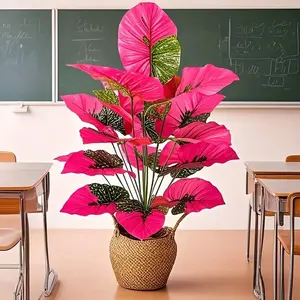 Artificial Painted Leaf Potted Plant, 1 Count Faux Plant with Pot, Decorative Plant for Home Living Room Bedroom Dining Room Wedding Party, Fruit, Artificial Plants, Fake Indoor Plants