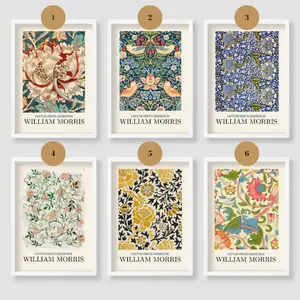 Set 6 Poster William Morris Print Vintage Classic Wall Art Gift Home Poster (Frame not included)
