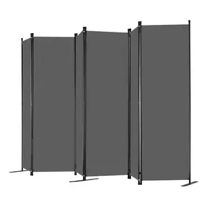 VEVOR Room Divider, TikTokShopBlackFriday, 6 Panel Room Divider, Folding Privacy Screen and Portable Partition Divider for Room Separation, Freestanding Room Partitions for Office, Bedroom, Study, Grey