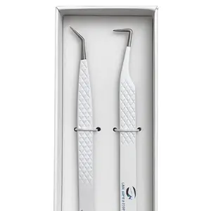 Pro Fiber Tip Tweezer Set- No Slip, High Precision For Lash Tech