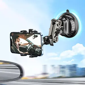 Car Cell Phone Holder Suction Cup 360° Rotation Stand for Windshield Dashboard Desk Desktop Adjustable Mount Bracket for iPhone Samsung All Smartphones Travel Desktop Video Record VLOG 85mm x 250mm