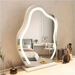 Vanity Mirror With Lights - Makeup Mirror With Smart Touch Control, Memory Dimmable Lights, 3 Lighting Modes, Irregular Cloud Shape Cosmetic Mirror, 580x450mm, White Decor Mount