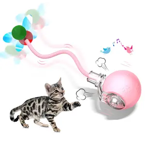Interactive Cat Toys for Indoor Cats - Pet toys with Speedy Tail 2.0, Automatic Rolling Ball, Christmas Birthday Gift Cat Toys for Bored Indoor Adult Cats, Motion-Activated, 2025 New Upgraded, USB Rechargeable (Pink)