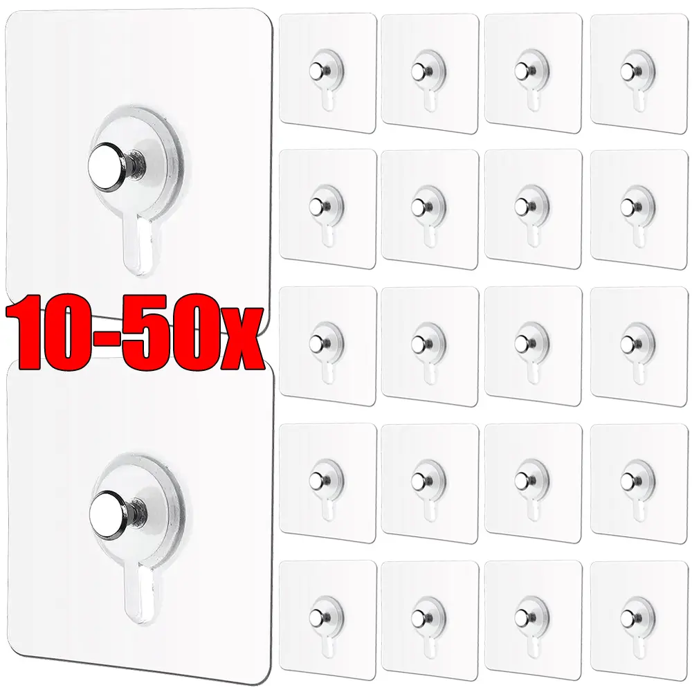 Adhesive Nails Wall Hooks Strong Poster Screw Stickers Wall Hook Closet Cabinet Shelf Pegs Wall Hook Hangers Kitchen Bathroom Organiser Smooth