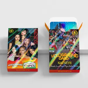 1 Box Katseye Group Collection Stickers & Two-Sided Star Photo Cards, Sticker Packs, Perfect Holiday Gift, Decorative Room Wall Notebook, Holographic Card, Versatile Use