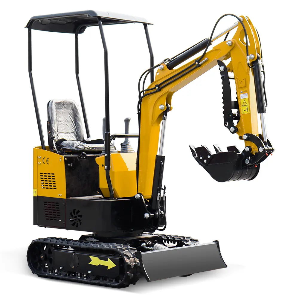 Mini Digger Hydraulic 1 Ton Crawler Excavator with Bucket & Thumb Clip 13.5 hp EPA Engine Trencher Digger Machine for Construction Works Garden Farms Roads
