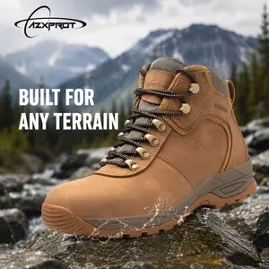 AZXPROT [Father's Day] Men’s Waterproof 6" Hiking Boots, Soft Toe Non Slip Leather Outdoor Shoes– Built for Tough Jobs & Trails