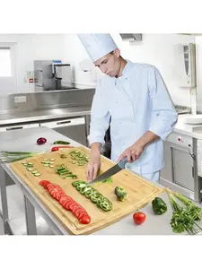 36" X 24" Extra Large Bamboo Cutting Board For Kitchen With Juice Groove And Handles, Kitchen Heavy Duty Chopping Board For Meat, Bamboo Stove Top Cover, Charcuterie Board Serving Tray