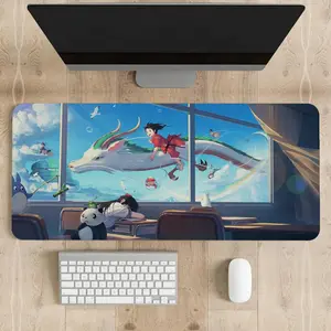 Studio Ghibli Manga Desk Mat, Spirited Away Anime Mouse Pad, Keyboard Mat, Spirited Away Studio Ghibli Anime Desk Mat For Computer Accessories, Gift For Gamer