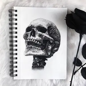 Steph Marie Art Charcoal Skull Art Print with cupid, heart, tattoo art, fine art, charcoal drawing, wall art