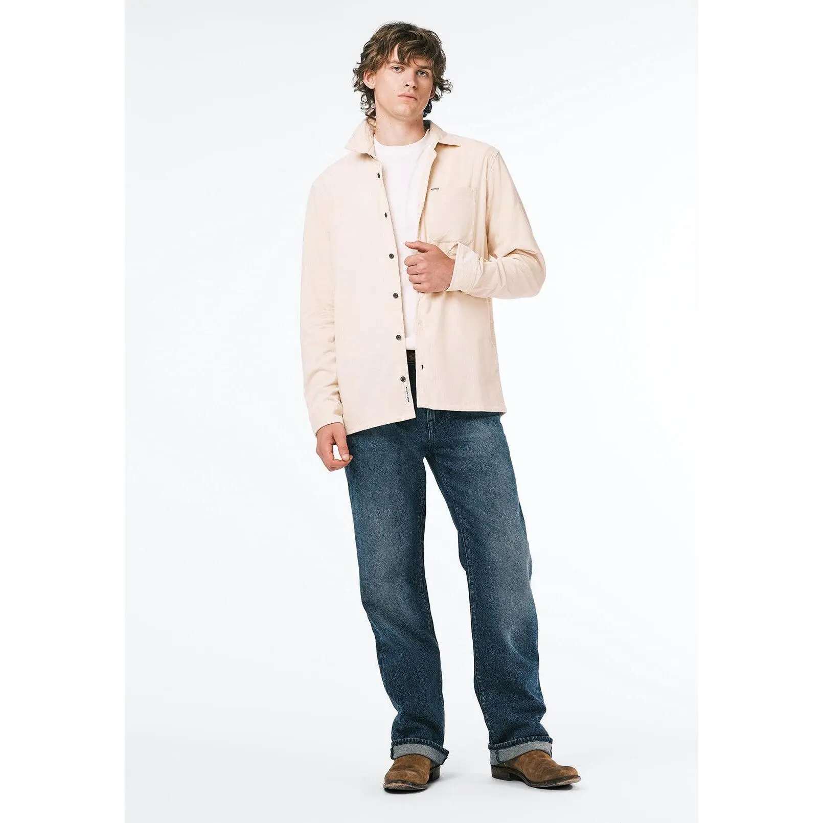 Sinclair Men's Long Sleeve Corduroy Shir, Buttercream - BM24772