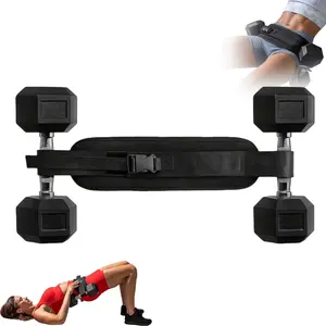 Adjustable Dumbbell Hip Thrust Belt,1 Count Hip Training Belt with Extra Padding,Hip Exercise Equipment for Home Workout,Weight Plates
