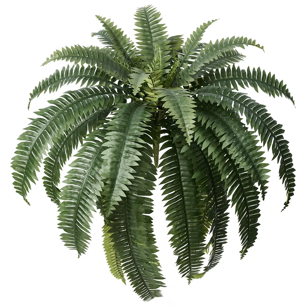 VeriNatural 33/39 Blades UV Resistant Artificial Boston Fern Bush for Indoor & Outdoor（1/2/4-Pack）（VN141）
