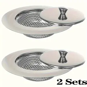 Stainless Steel Kitchen Sink Drain Strainer Filter Set, Anti-Clogging, Dishwasher Safe, 4.5 Inch Standard Drain Hole, Easy Clean, Rust Resistant, Cover, Kitchen Accessories