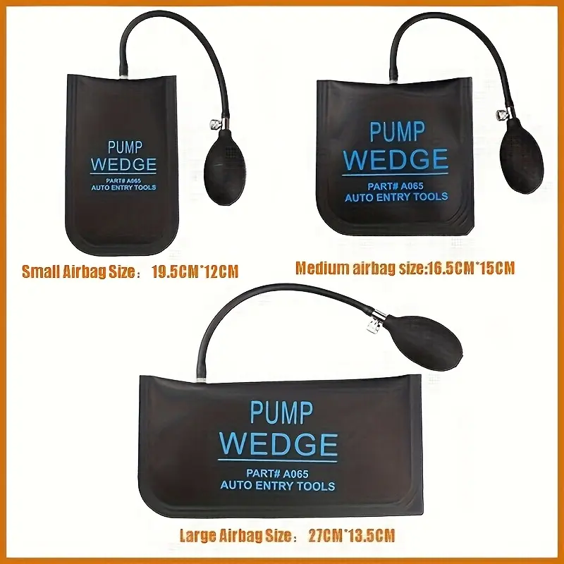 3Pcs Commercial Grade Inflatable Air Wedge Pump Bag, Heavy Duty Leveling Alignment Spacer Tool, Strong Load Bearing Air Cushion for Emergency Car Door Unlocking, Window Installation Adjustment and Multi-Scenario Home Maintenance Projects