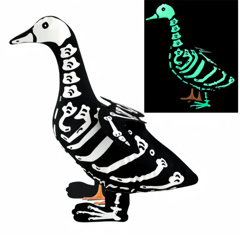 Halloween Porch Goose Outfits Glow in the Dark Outfits for 23'' Plastic/Cement Goose Skeleton Pumpkin Ghost Costume for Lawn Goose Hallloween Porch Decor Halloween gifts for Mom