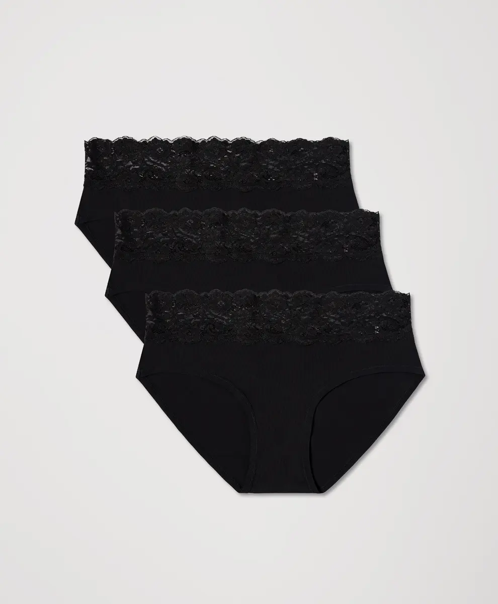 Women's Organic Lace Waist Brief 3-Pack Women's Organic Lace Waist Brief 3-Pack