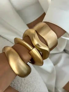 Women's Punk Style Modern Irregular Design Cuff Bangle Bracelet, Fashion Jewelry for Party, Daily Clothing Decor, Trendy All-match & Exquisite Jewelry for Birthday Gift