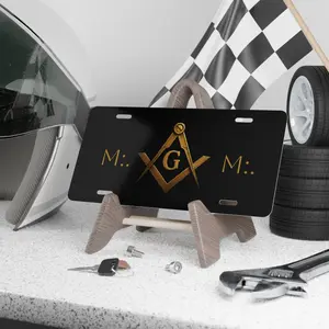 Masonic Vanity Plate Personalized Car Tag Custom License Plate Unique Gift for Freemason Decorative Auto Accessory 100% Aluminum US Made 12" x 6" Bright Vibrant Colors Pre-Drilled Holes Easy Installation