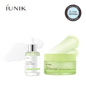 IUNIK Instant Soothing Relief Care Duo |  Tea Tree Serum + Centella Sorbet Cream