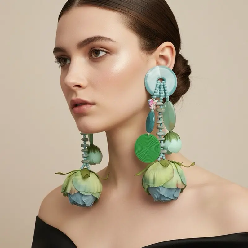Rosé Garden- Floral Vine Earrings