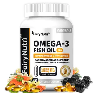 Omega-3 Fish Oil PRO - 1200mg High Potency Triglyceride Form, 600mg EPA 420mg DHA + Vitamin E, Burpless, NSF Certified, 60 Softgels for Heart Brain Joint Health