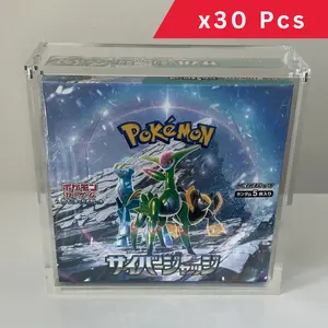 Pokemon Japanese Booster Box Acrylic Display Case 99% UV Resistant Magnetic Lid 30 Count