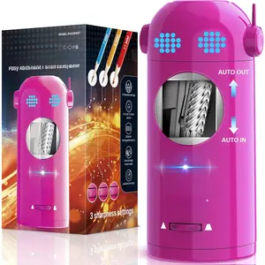 PSX5ET Electric Pencil Sharpener for Colored Pencils 7-11.5mm, Fully Automatic Pencil Sharpeners, Auto in & Out, Rechargeable Hands-Free Robot Sharpener for , Classroom, Office,