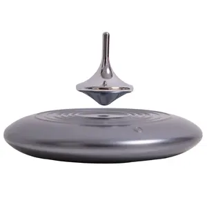 Magnetic levitation spinning top anti-gravity tech stress-relief gadget sci-fi display piece floating rotating ornament for study/office desk/living room decor holiday gift