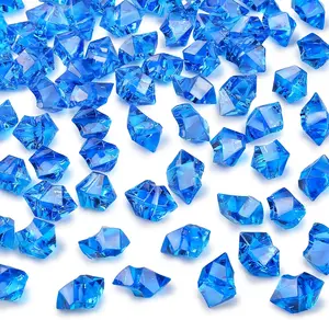 Navy Blue Acrylic Fake Ice Rocks (150PCS) - Plastic Diamonds, Crystals for Flower Vase Fillers, Photo Ornaments, DIY Craft Wedding Decorations