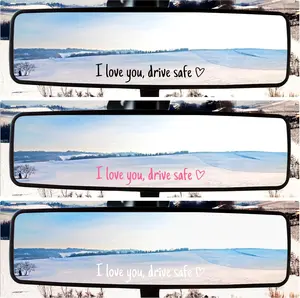 I Love You Drive Safe Car Mirror Sticker, Waterproof Car Rearview Mirror Decorative Sticker, Car Accessories for Women,Vinyl Decal