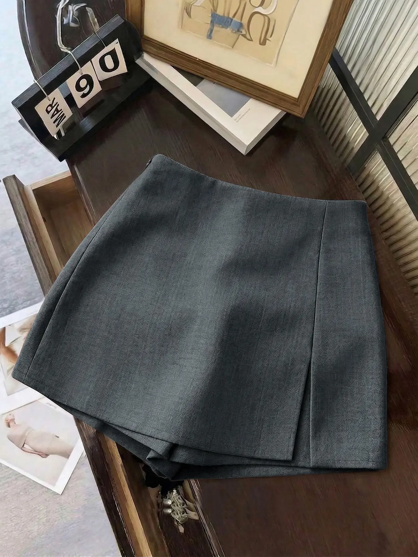 Women's Elegant Mini Skirts with Shorts Underneath Summer Sexy Minimalist Bodycon High Waist Zipper A-Line Short Skirts Cute Y2k Classical Solid Color Split Pencil Skirts Formal Business Commuting Work Date Brunch Street Wear Cool Outfit