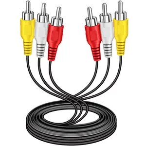 3 RCA Cable 5ft Audio Video Composite Cable RCA 3-Male to 3-Male for TV VCR DVD Satellite and Home Theater Receivers (1)