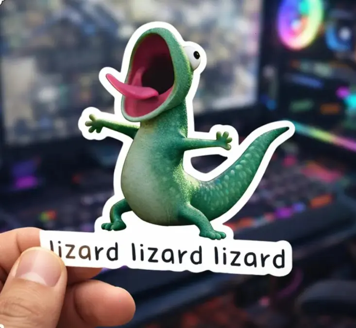 	 Lizard Lizard Lizard Die Cut Sticker, Pinterest Stickers, Tumbler Stickers, Water Bottle Stickers, Tom Lizard Funny Sticker