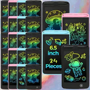 24pcs 6.5in LCD Writing Board For Kids, Unleashes Your Creative Potential Education Doodle Board Screen Drawing Pad Erasable Painting Pads Birthday Gifts Stationery Halloween Christmas Gifts
