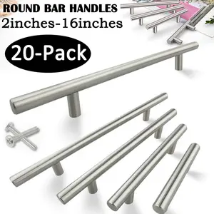 20-Pack Cabinet Pulls Satin Nickel Stainless Steel Kitchen Drawer Pulls Cupboard Pulls Brushed Nickel Cabinet Handles