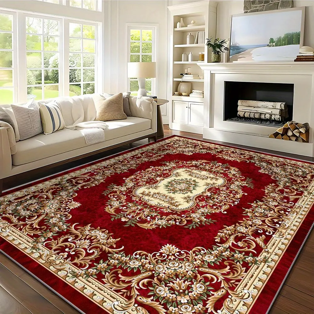 Luxury Minimalist Graphic Carpet - Super Soft Natural Tones, Non-slip Bohemian Style, Comfortable Texture, Indoor Living Room, Bedroom Decor Rugs
