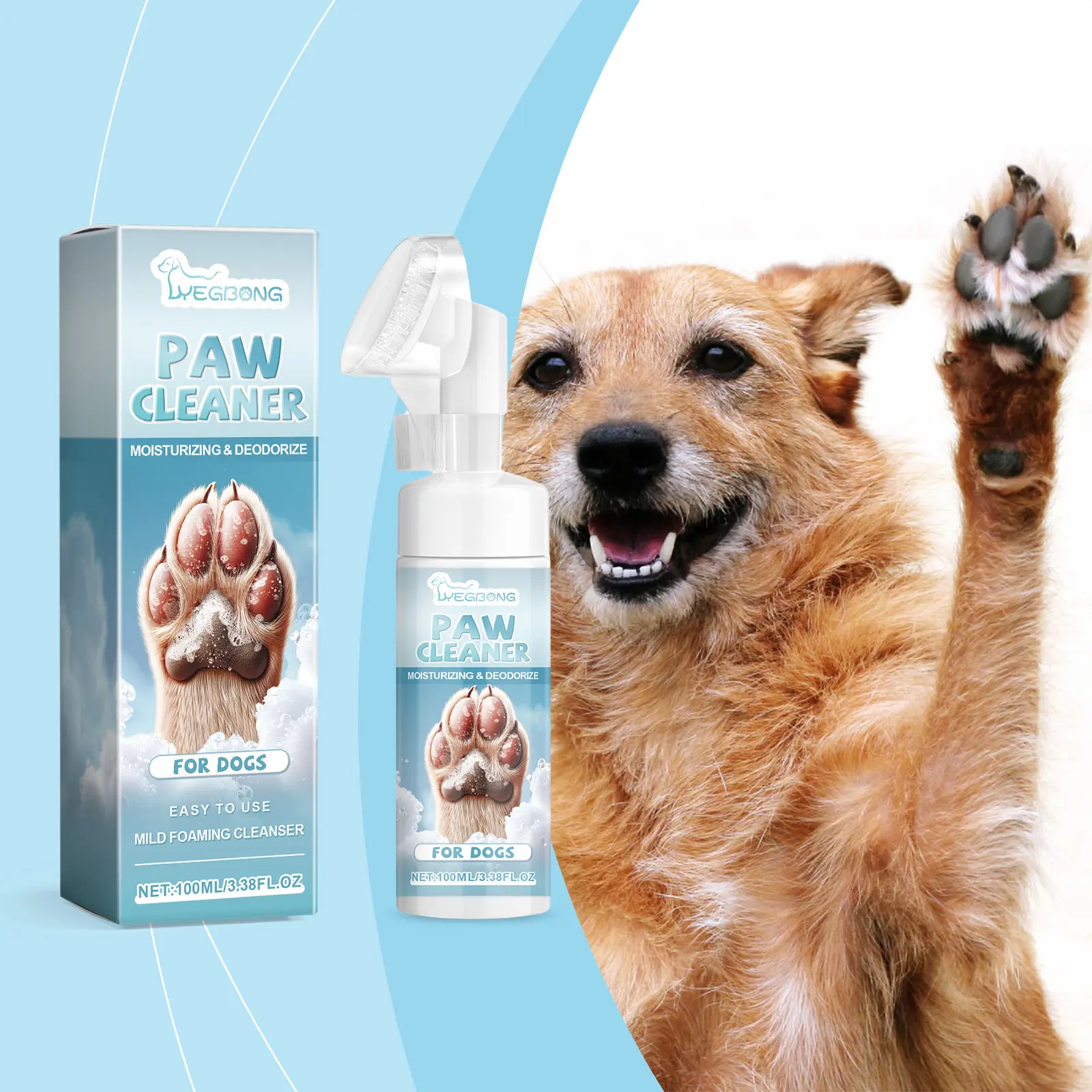 Foot Cleaner Pet Dog Paw Cleaner No-Rinse Foot Foam Cleaner